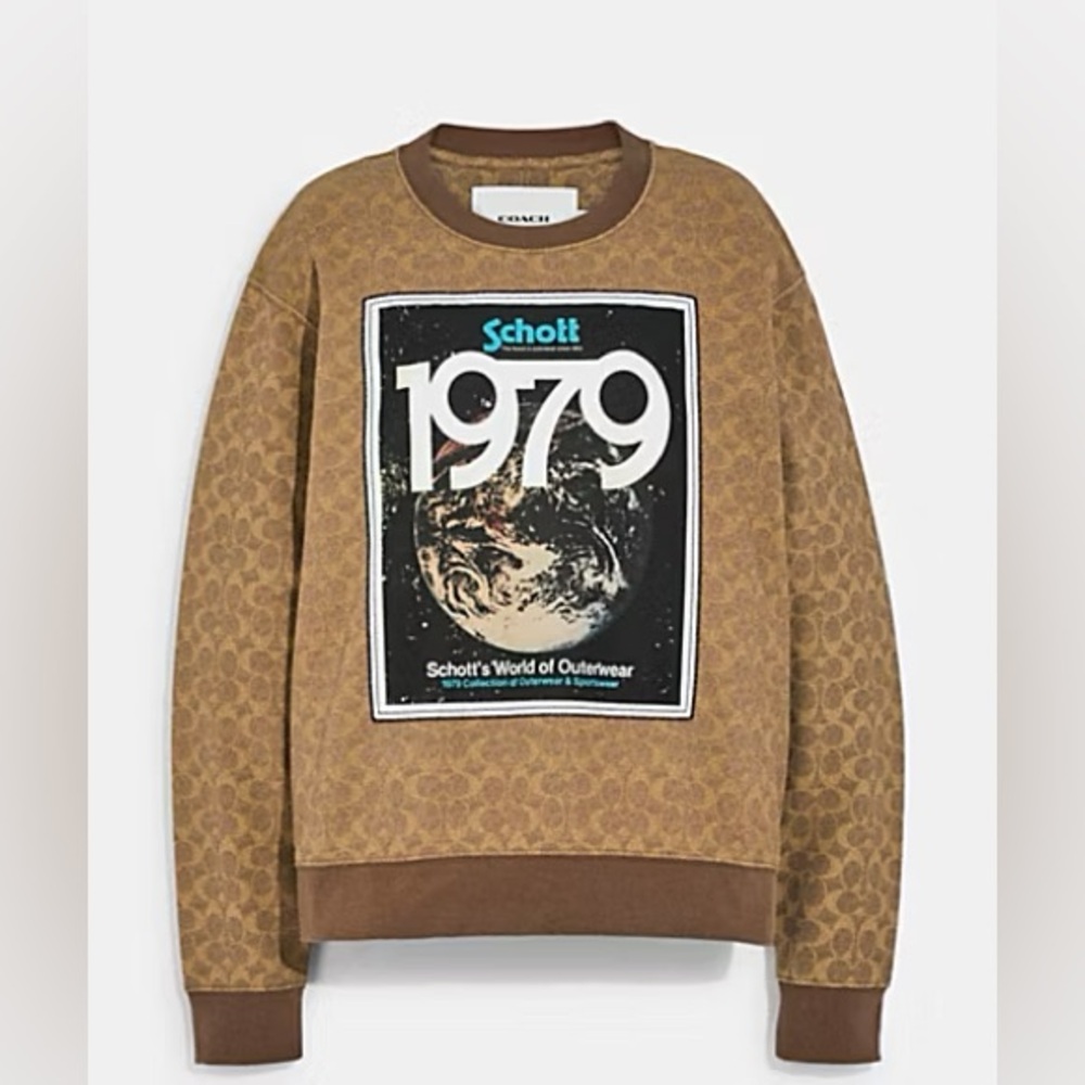 COACH X SCHOTT N.Y.C. SIGNATURE SWEATSHIRT IN ORGANIC COTTON